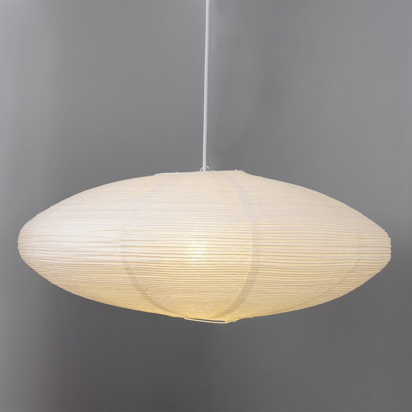 Hanglamp Japandi Washi Papier met Ovale Kap en Verstelbare Kabel