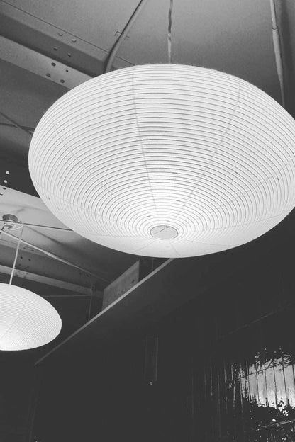 Hanglamp Japandi Washi Papier met Ovale Kap en Verstelbare Kabel