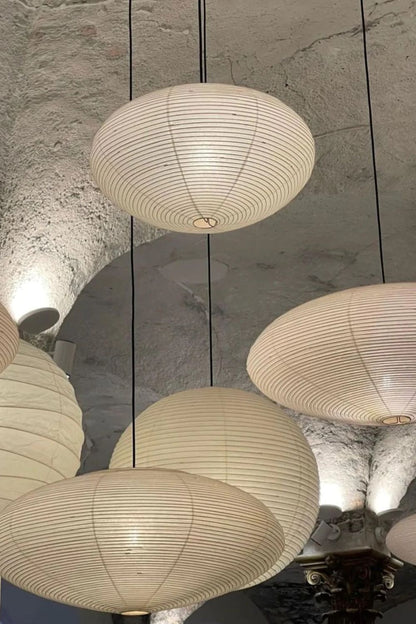 Hanglamp Japandi Washi Papier met Ovale Kap en Verstelbare Kabel ##POS:62##