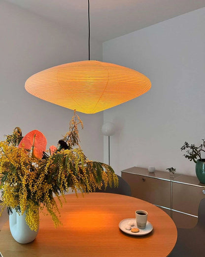 Hanglamp Japandi Washi Papier met Ovale Kap en Verstelbare Kabel
