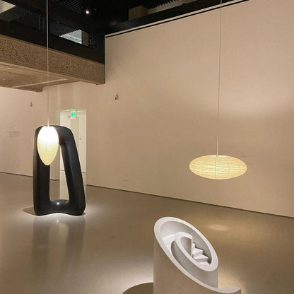 Hanglamp Japandi Washi Papier met Ovale Kap en Verstelbare Kabel