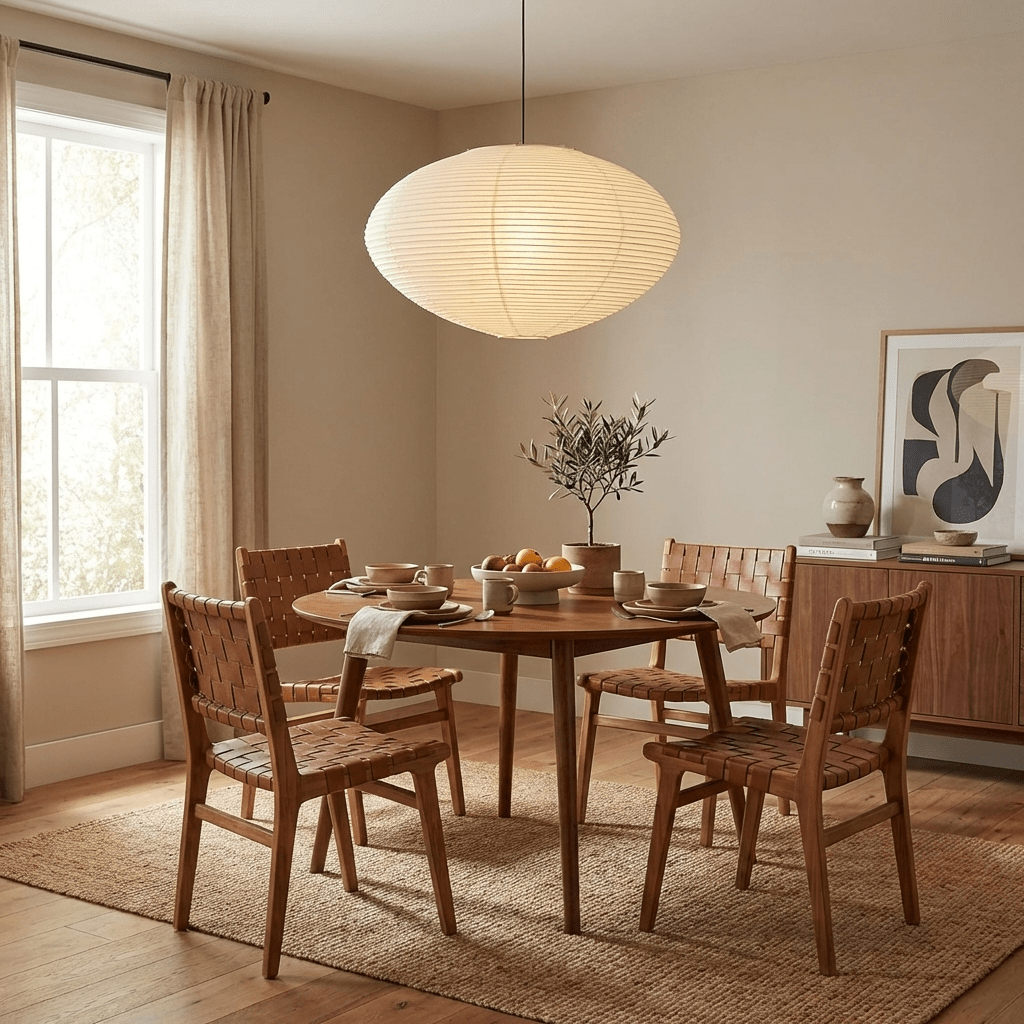 Hanglamp Japandi Washi Papier met Ovale Kap en Verstelbare Kabel