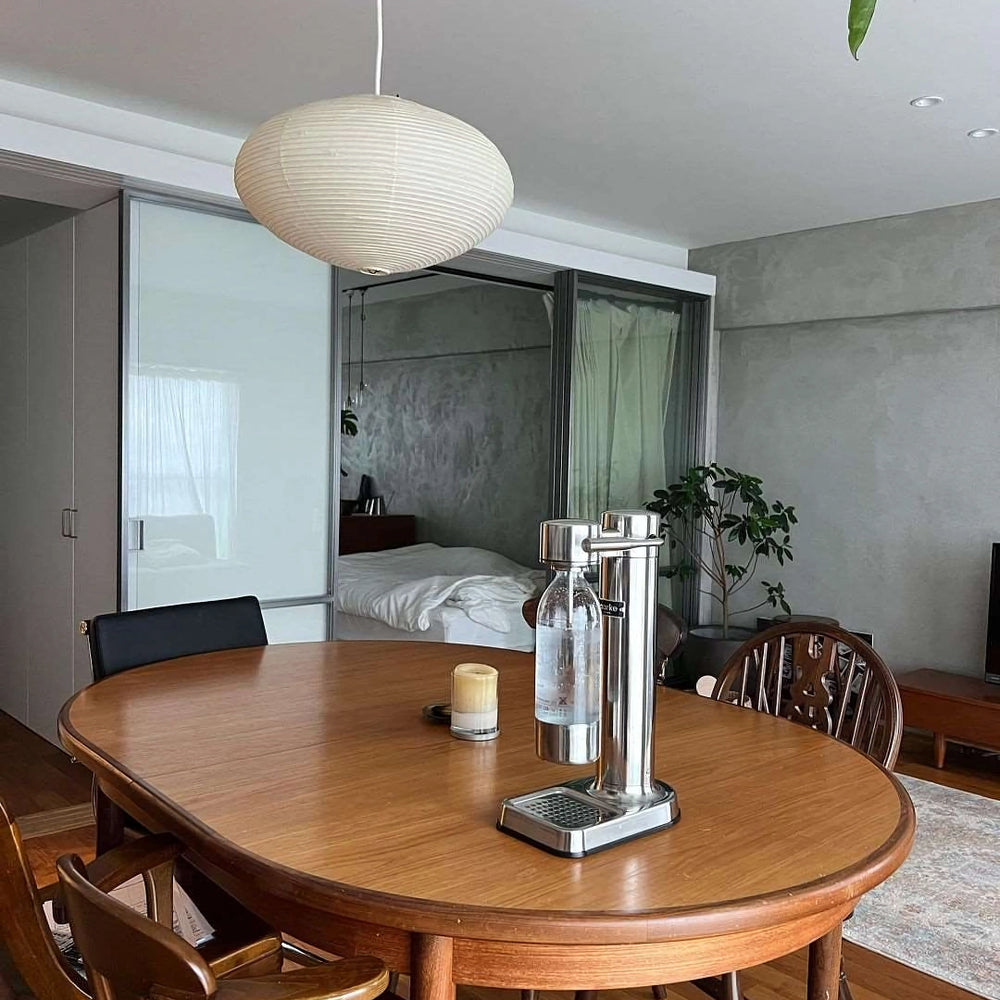 Hanglamp Japandi Washi Papier met Ovale Kap en Verstelbare Kabel