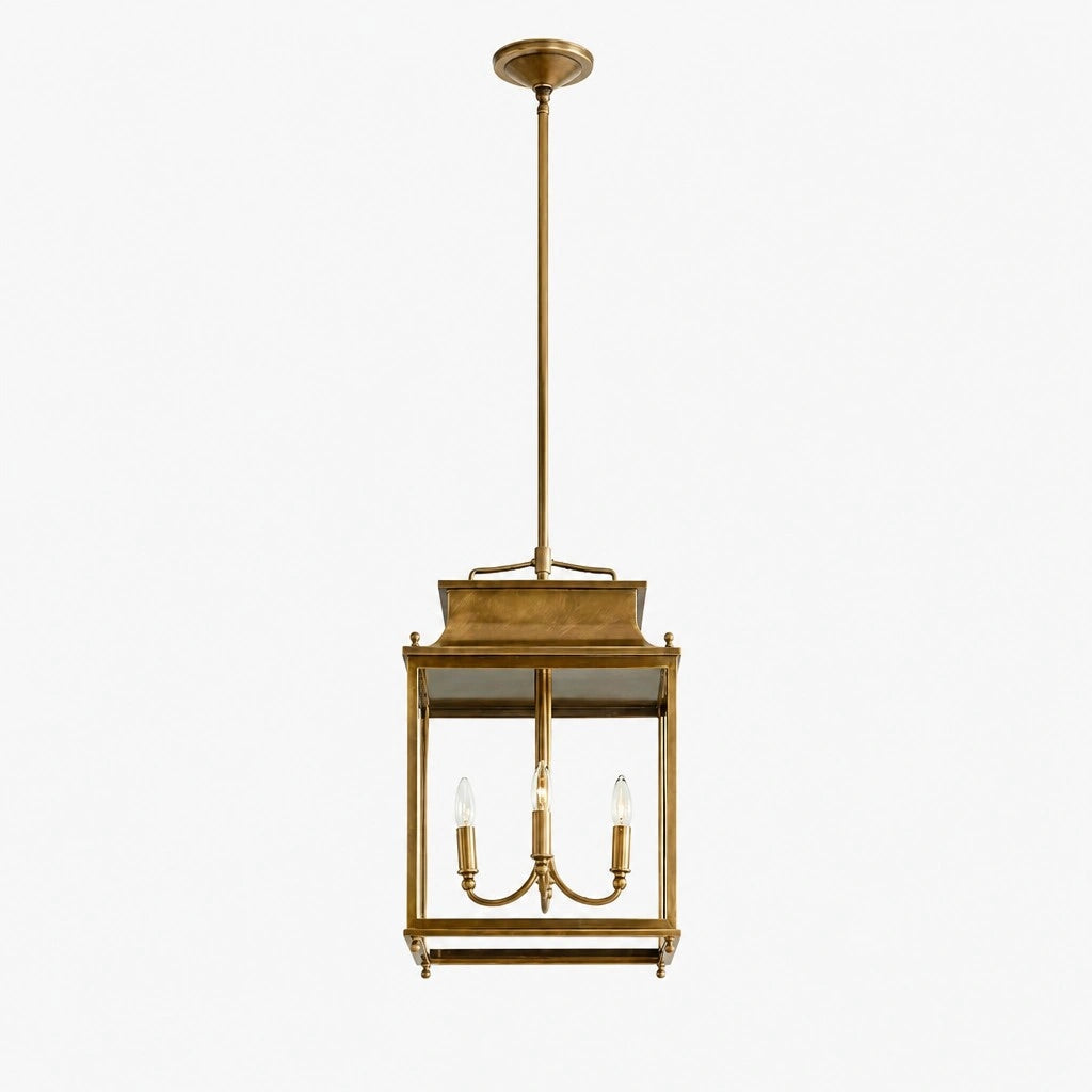 Hanglamp Klassiek Lantaarn met Helder Glas en 4 Lichtpunten voor Buiten