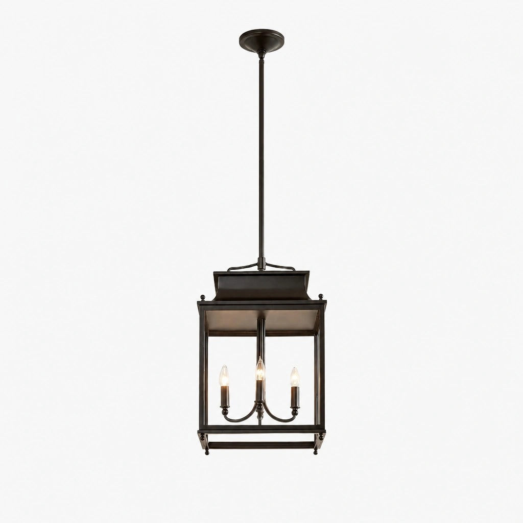 Hanglamp Klassiek Lantaarn met Helder Glas en 4 Lichtpunten voor Buiten