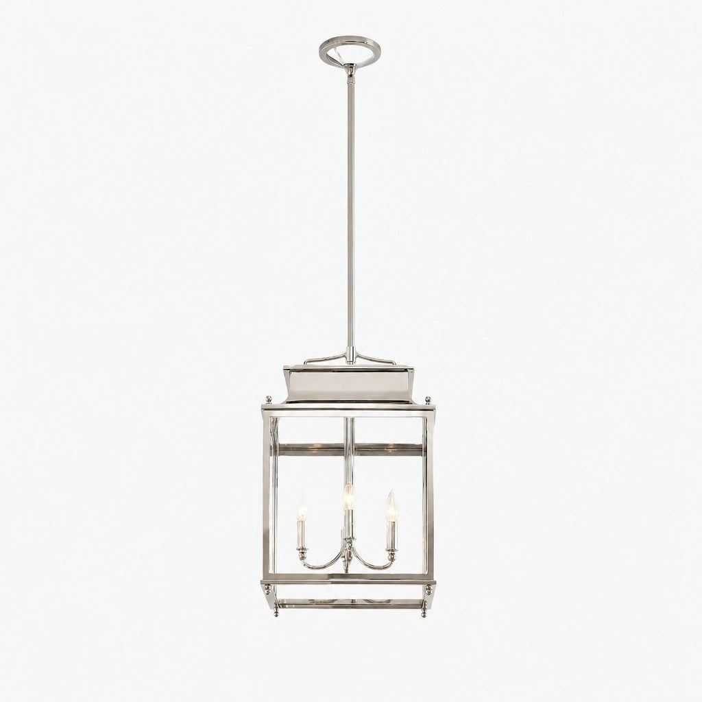 Hanglamp Klassiek Lantaarn met Helder Glas en 4 Lichtpunten voor Buiten