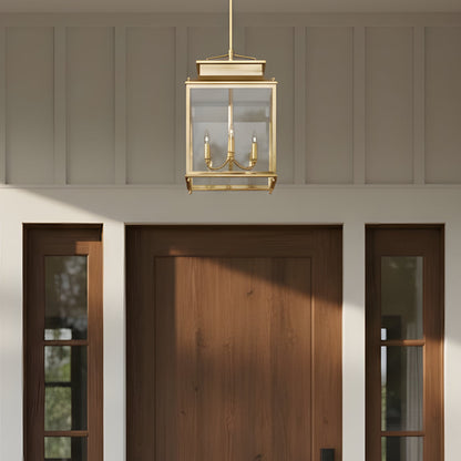 Hanglamp Klassiek Lantaarn met Helder Glas en 4 Lichtpunten voor Buiten ##POS:3##