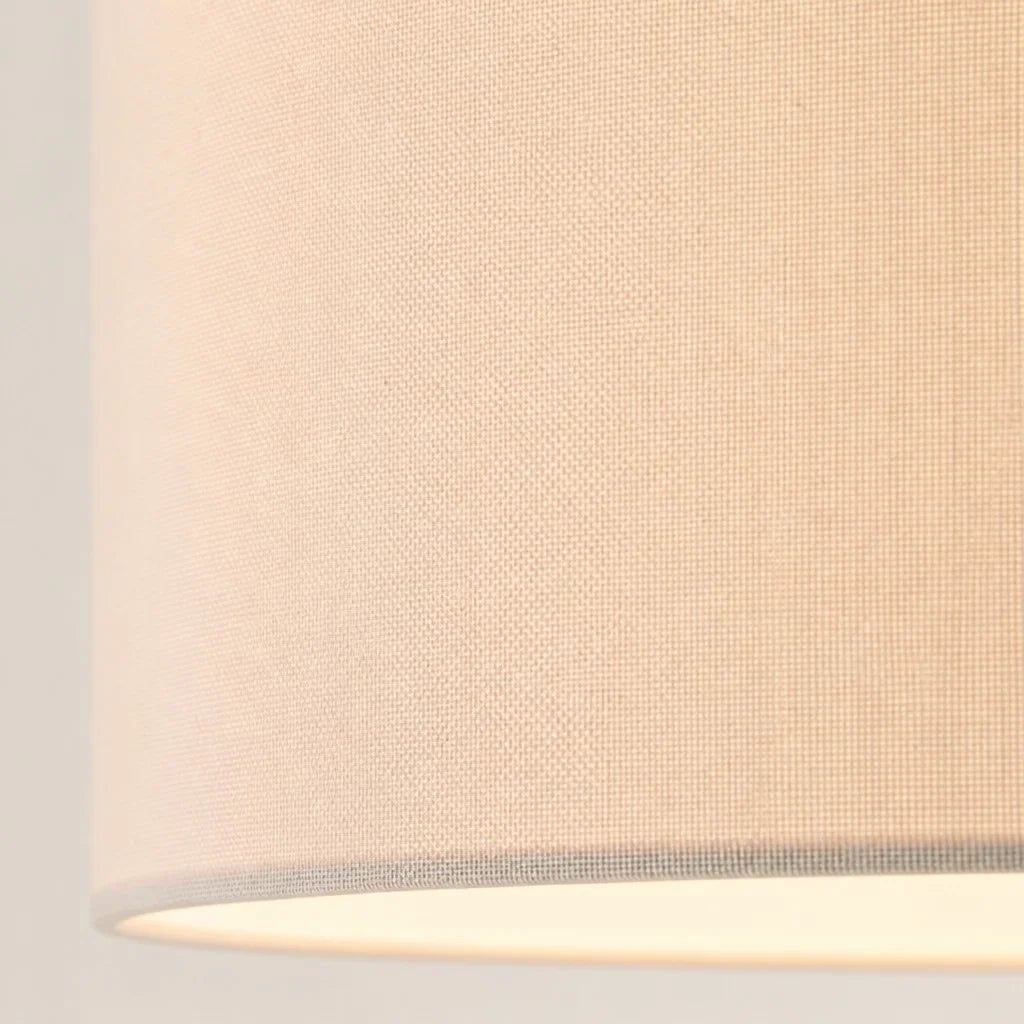 Hanglamp Landelijk met Ronde Stoffen Kap en Messing Ketting
