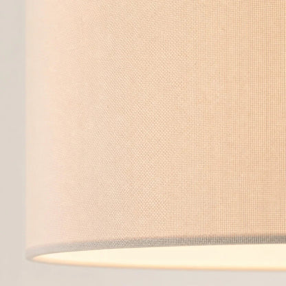 Hanglamp Landelijk met Ronde Stoffen Kap en Messing Ketting