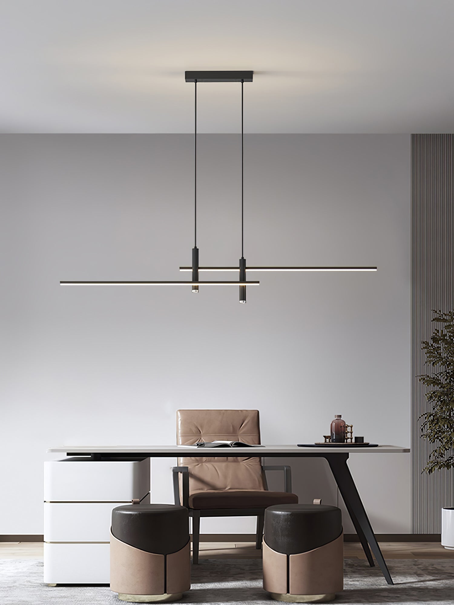 Hanglamp Minimalistisch LED Dimbaar met Kruisvormige Lijnstructuur en Verstelbare Hoogte