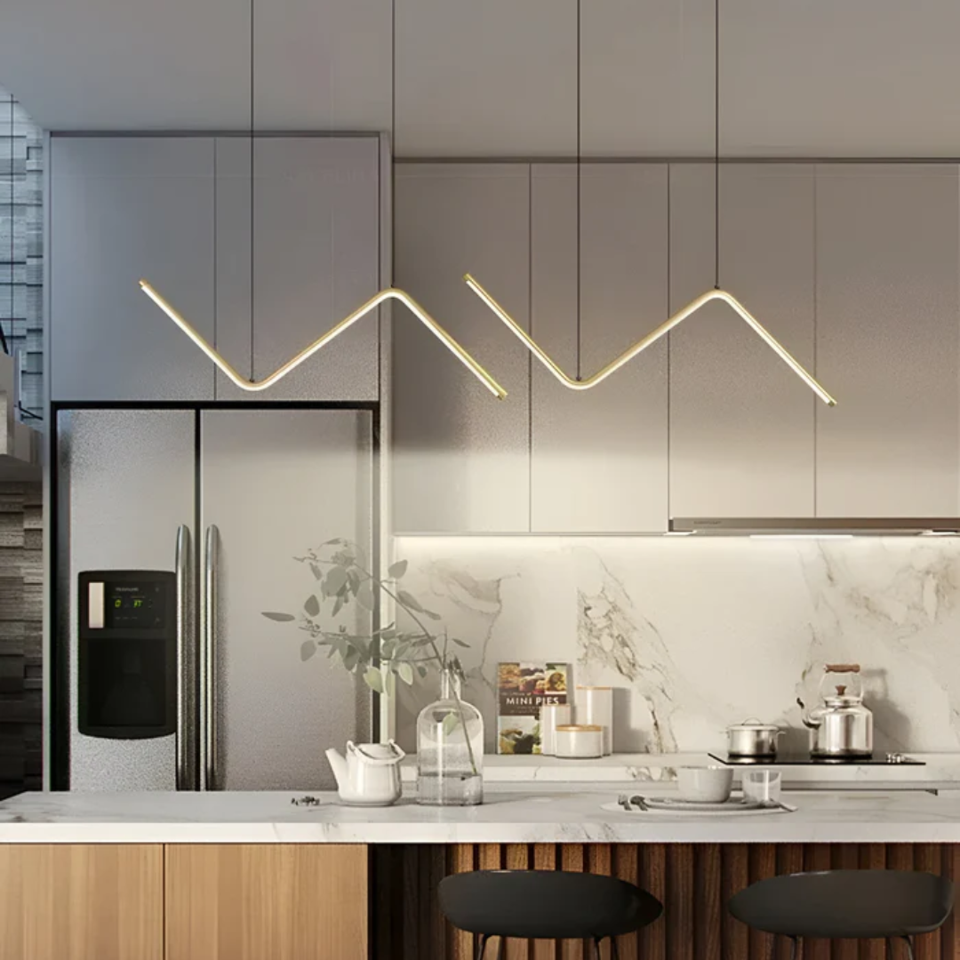 Hanglamp Minimalistisch LED met Golvend Zigzag Design en Verstelbare Hoogte