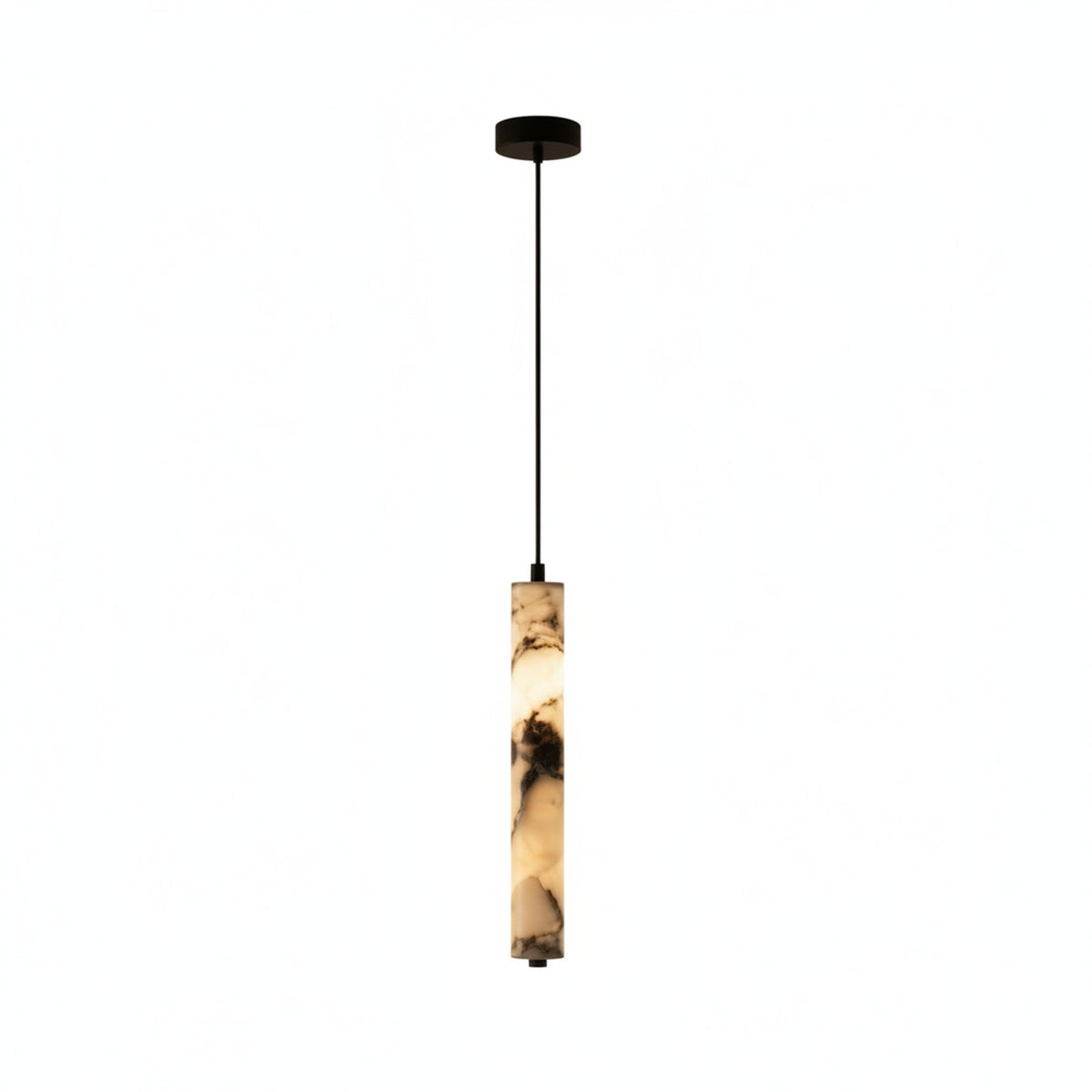 Hanglamp Minimalistisch met Cilindervormige Natuursteen Kap en Verstelbare Hoogte