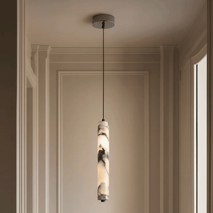 Hanglamp Minimalistisch met Cilindervormige Natuursteen Kap en Verstelbare Hoogte