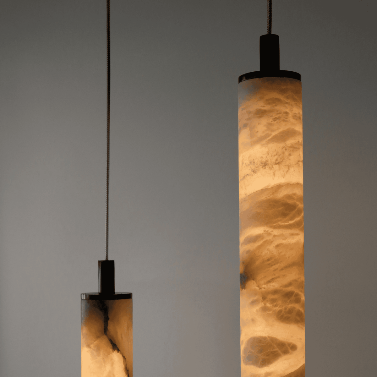 Hanglamp Minimalistisch met Cilindervormige Natuursteen Kap en Verstelbare Hoogte