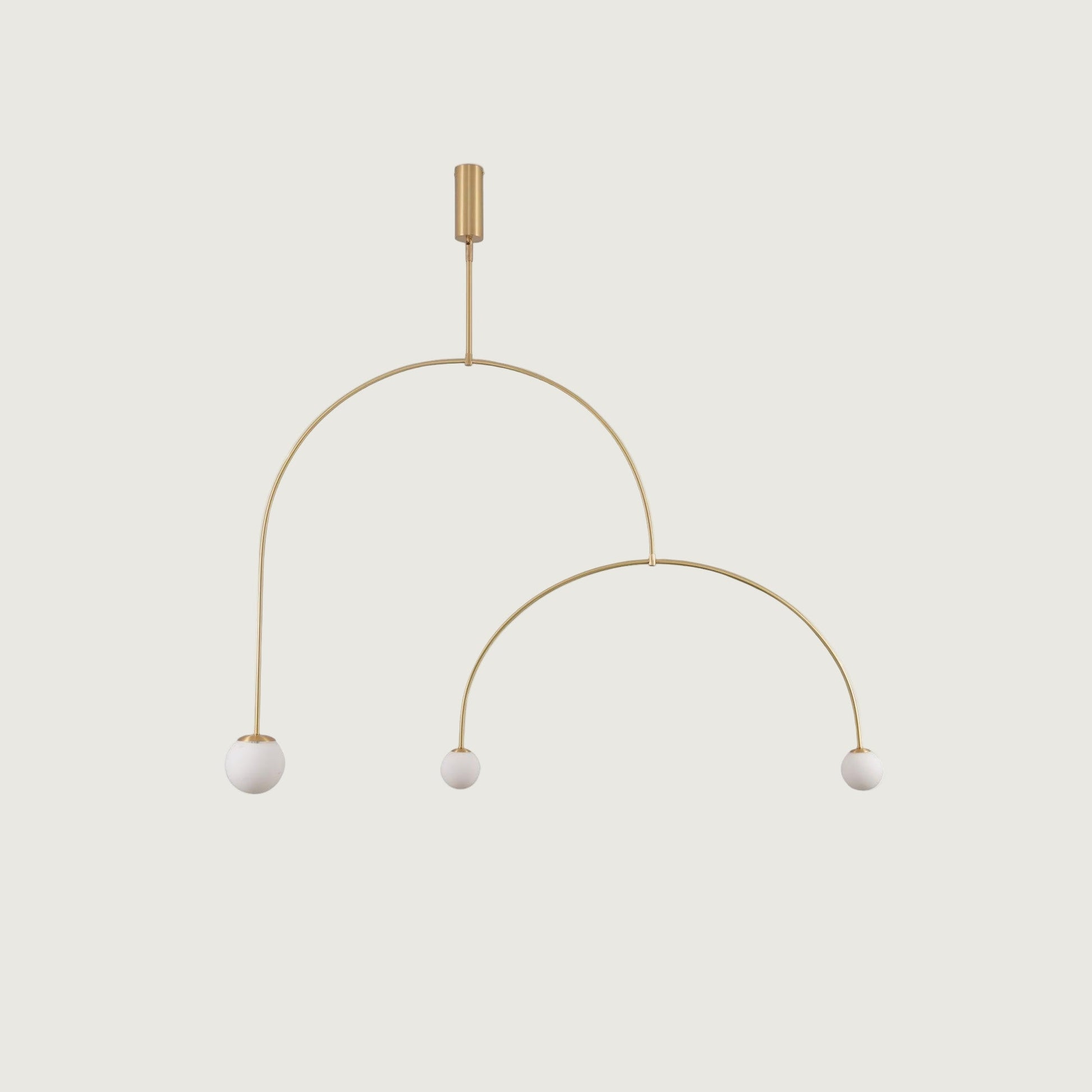 Hanglamp Minimalistisch met Dubbele Boog en Glazen Bollen