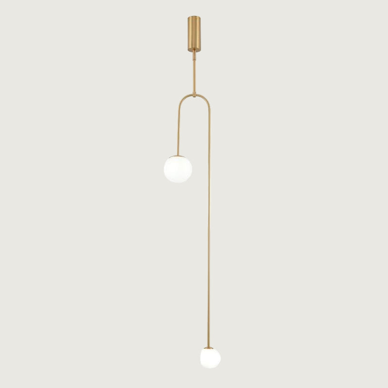 Hanglamp Minimalistisch met Dubbele Boog en Glazen Bollen