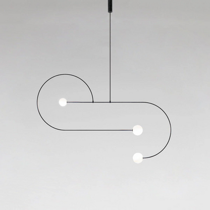 Hanglamp Minimalistisch met Dubbele Boog en Glazen Bollen