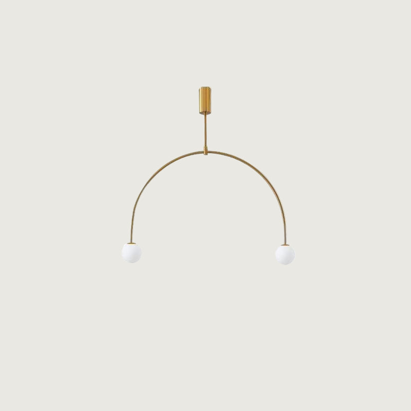 Hanglamp Minimalistisch met Dubbele Boog en Glazen Bollen