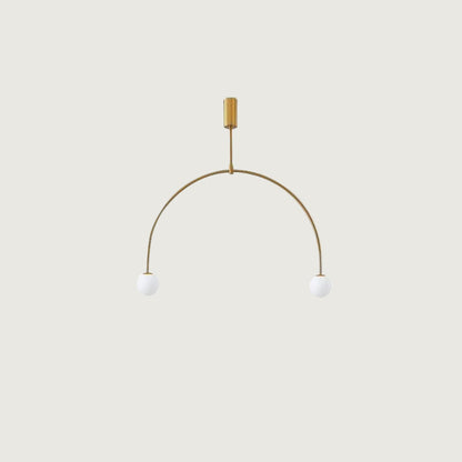 Hanglamp Minimalistisch met Dubbele Boog en Glazen Bollen
