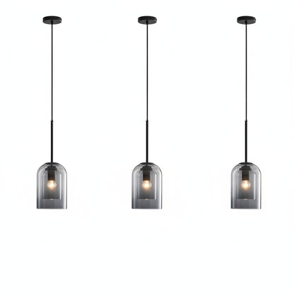 Hanglamp Minimalistisch met Dubbele Glazen Kap en E14 Fitting