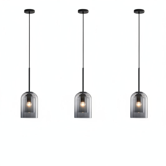 Hanglamp Minimalistisch met Dubbele Glazen Kap en E14 Fitting