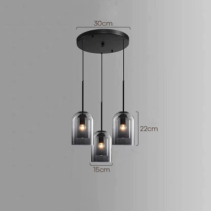 Hanglamp Minimalistisch met Dubbele Glazen Kap en E14 Fitting