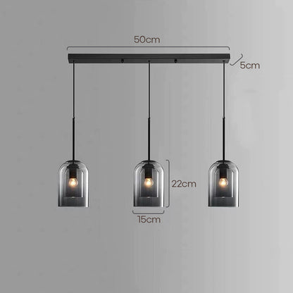 Hanglamp Minimalistisch met Dubbele Glazen Kap en E14 Fitting