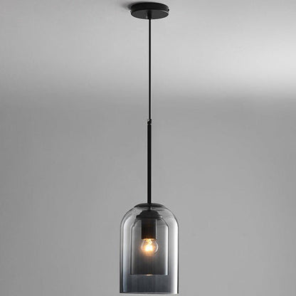 Hanglamp Minimalistisch met Dubbele Glazen Kap en E14 Fitting