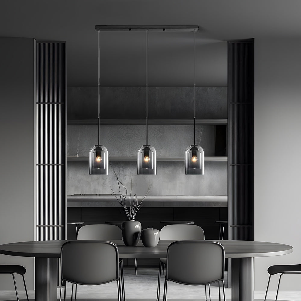 Hanglamp Minimalistisch met Dubbele Glazen Kap en E14 Fitting