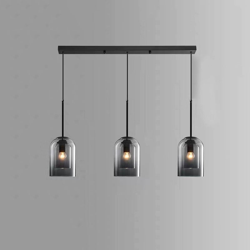 Hanglamp Minimalistisch met Dubbele Glazen Kap en E14 Fitting