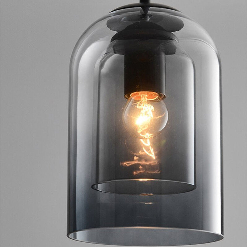 Hanglamp Minimalistisch met Dubbele Glazen Kap en E14 Fitting