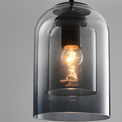 Hanglamp Minimalistisch met Dubbele Glazen Kap en E14 Fitting
