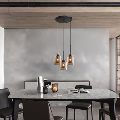 Hanglamp Minimalistisch met Dubbele Glazen Kap en E14 Fitting