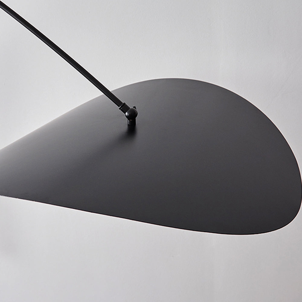 Hanglamp Minimalistisch met Gebogen Arm en Schijfvormige Kap
