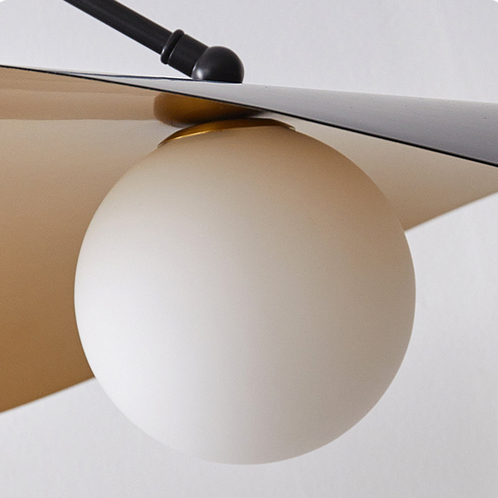 Hanglamp Minimalistisch met Gebogen Arm en Schijfvormige Kap