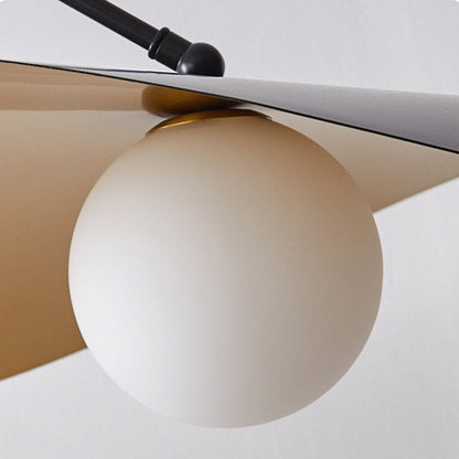 Hanglamp Minimalistisch met Gebogen Arm en Schijfvormige Kap