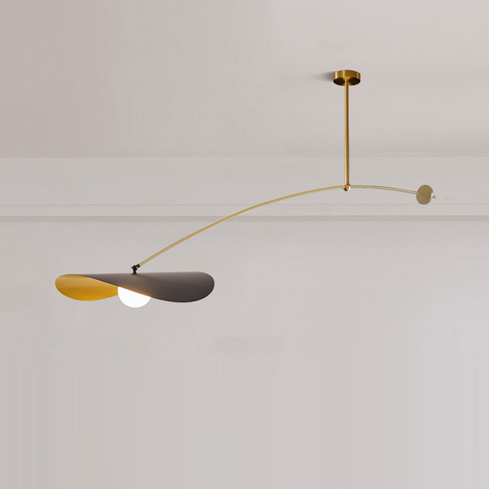 Hanglamp Minimalistisch met Gebogen Arm en Schijfvormige Kap ##POS:16##