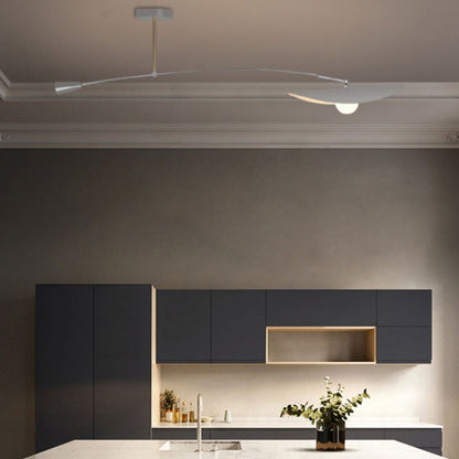 Hanglamp Minimalistisch met Gebogen Arm en Schijfvormige Kap ##POS:17##