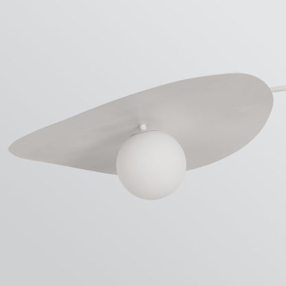 Hanglamp Minimalistisch met Gebogen Arm en Schijfvormige Kap