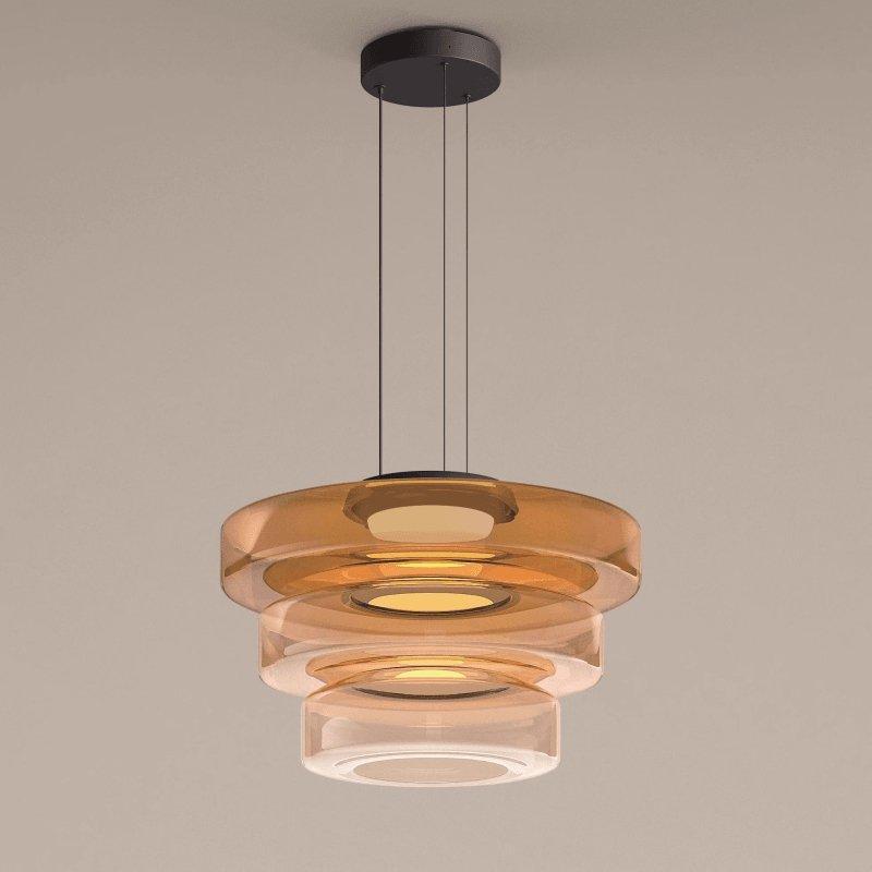 Hanglamp Minimalistisch met Gelaagd Glazen Kap en Verstelbare Hoogte