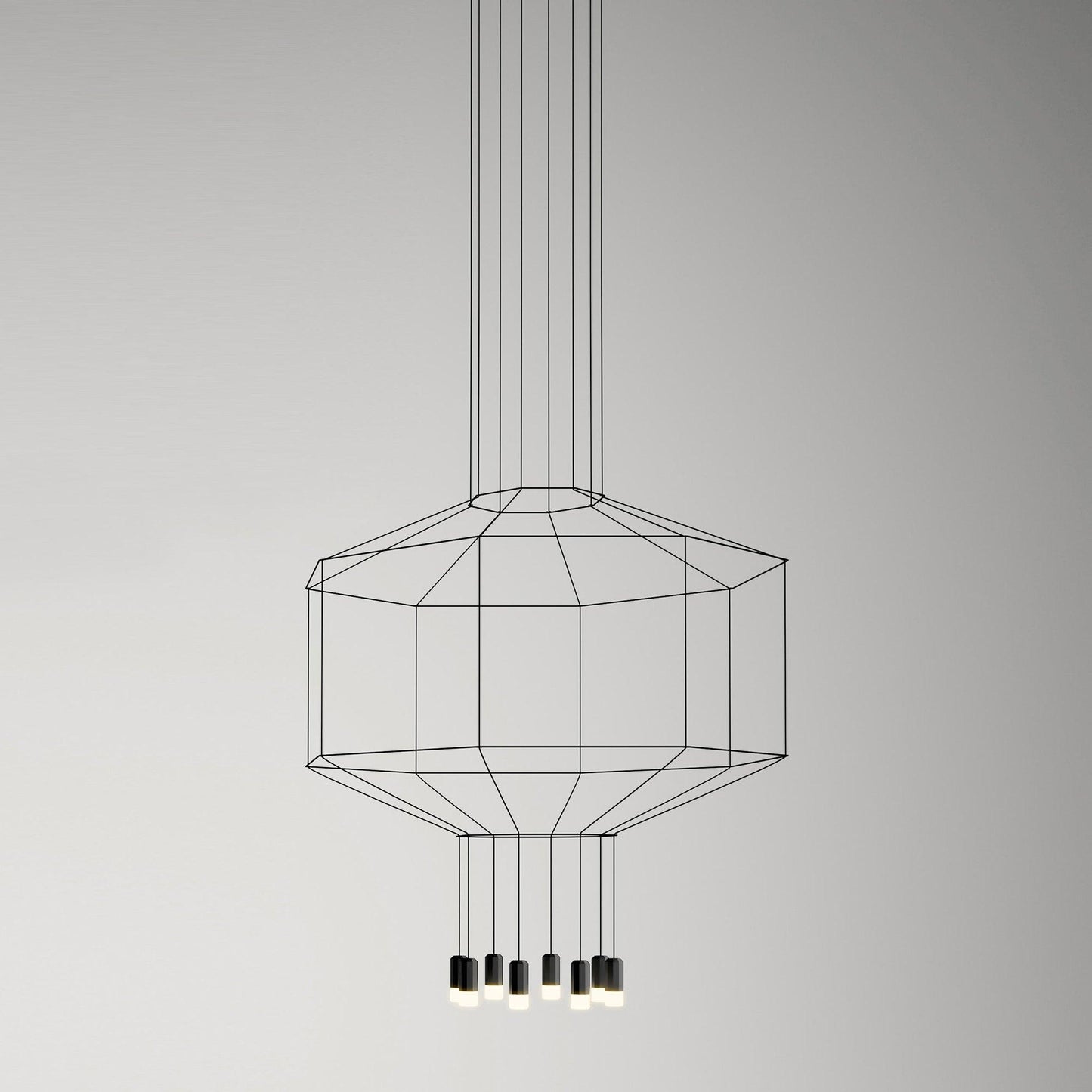 Hanglamp Minimalistisch met Geometrisch Draadframe en LED Spots
