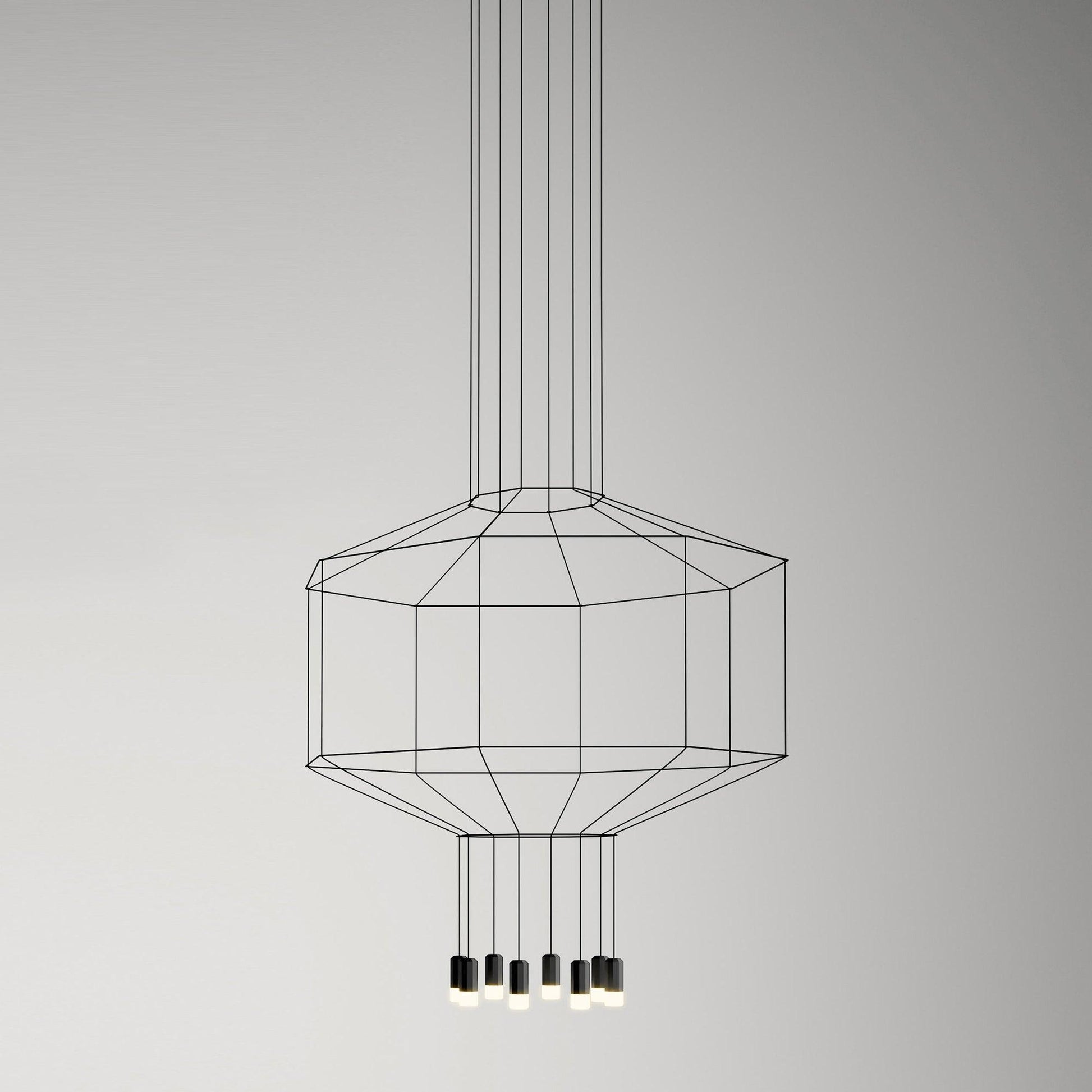 Hanglamp Minimalistisch met Geometrisch Draadframe en LED Spots