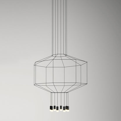Hanglamp Minimalistisch met Geometrisch Draadframe en LED Spots