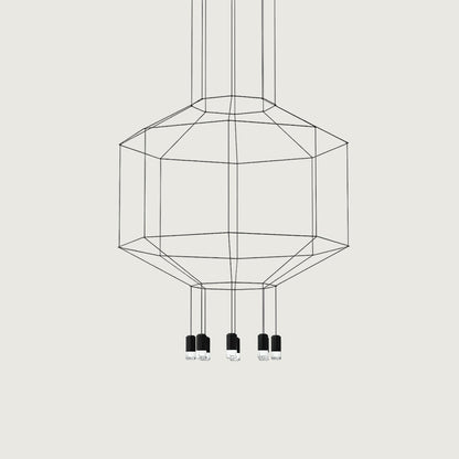 Hanglamp Minimalistisch met Geometrisch Draadframe en LED Spots