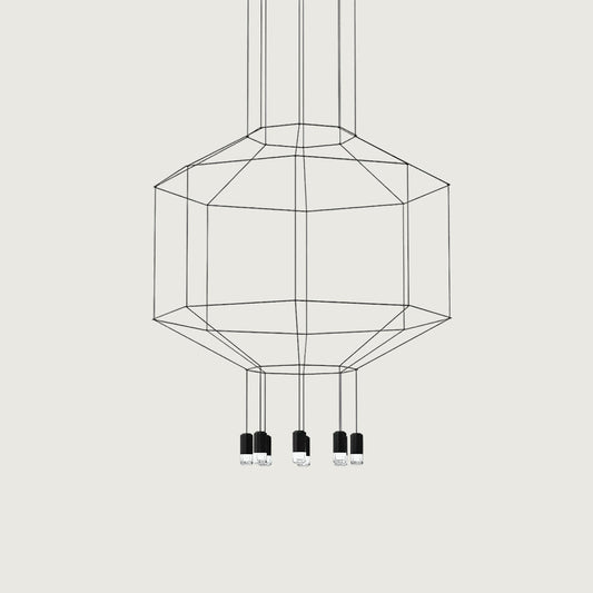 Hanglamp Minimalistisch met Geometrisch Draadframe en LED Spots