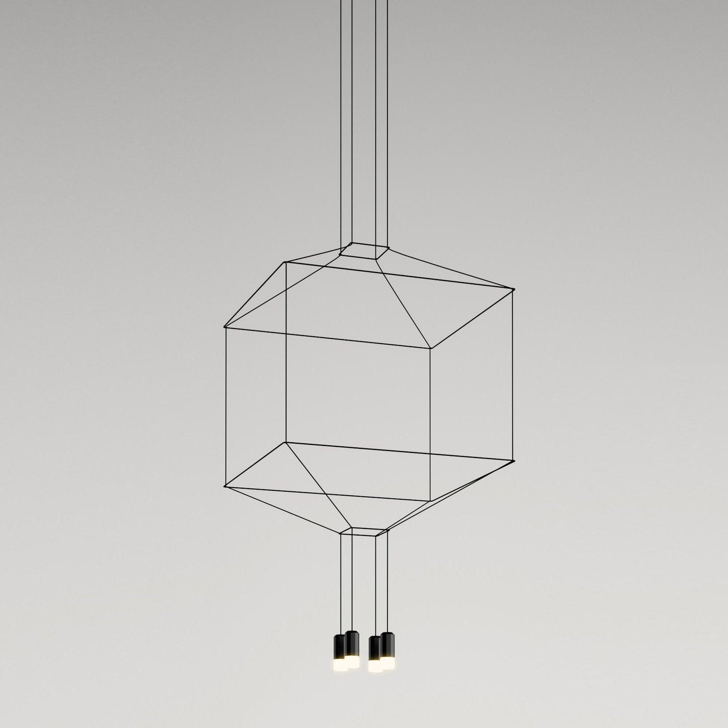 Hanglamp Minimalistisch met Geometrisch Draadframe en LED Spots