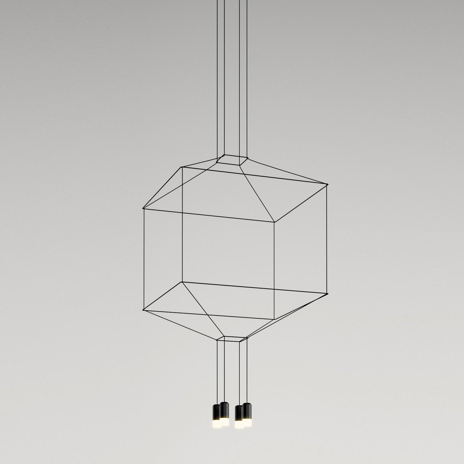 Hanglamp Minimalistisch met Geometrisch Draadframe en LED Spots