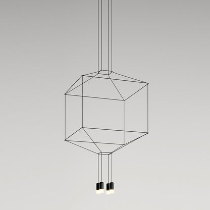 Hanglamp Minimalistisch met Geometrisch Draadframe en LED Spots
