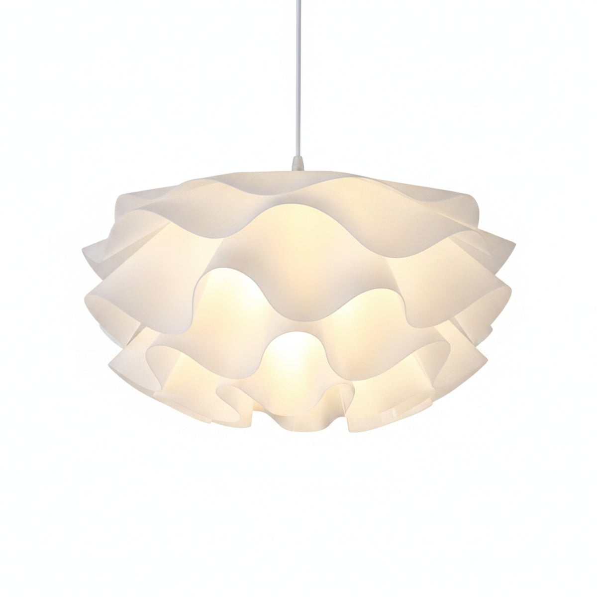 Hanglamp Minimalistisch met Golvende Bloemvormige Kap en Verstelbare Hoogte