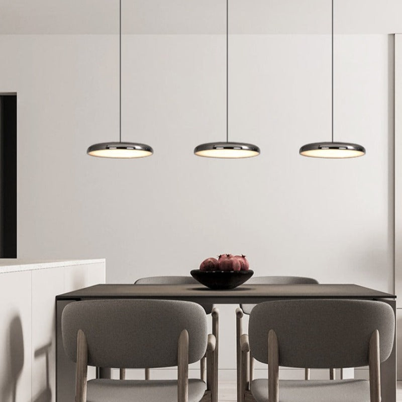 Hanglamp Minimalistisch met Ronde Schijfkap en Verstelbare Hoogte